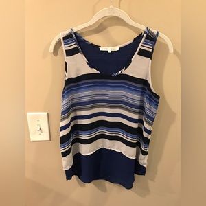 Blue and White Tank Top
